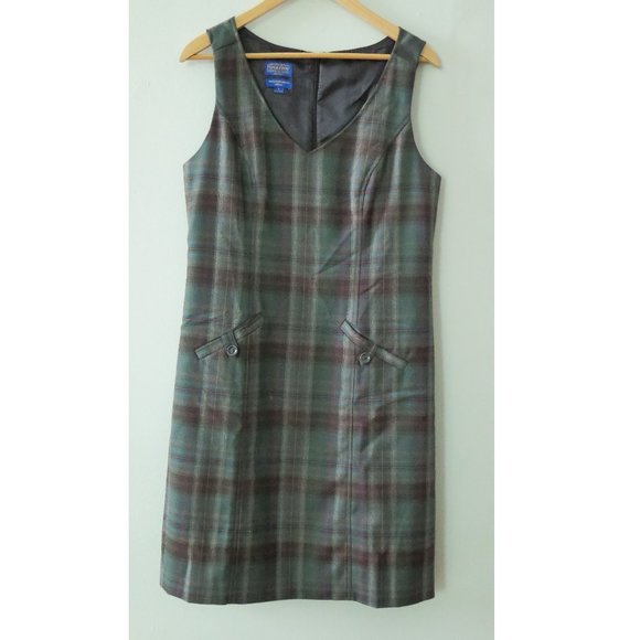 Pendleton Vintage Plaid Sleeveless Women’s Wool Dress - Picture 1 of 5